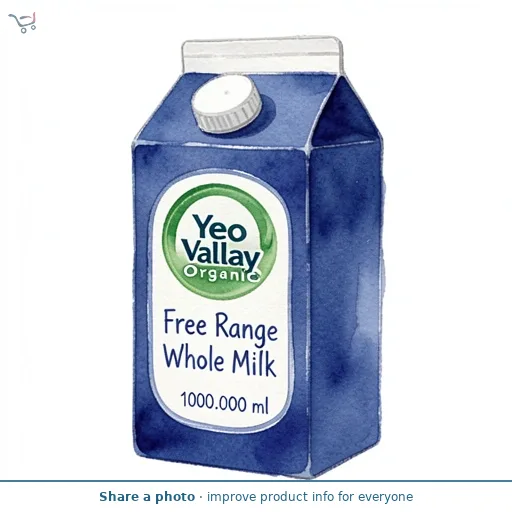Yeo Valley Organic Free Range Whole Milk 1L