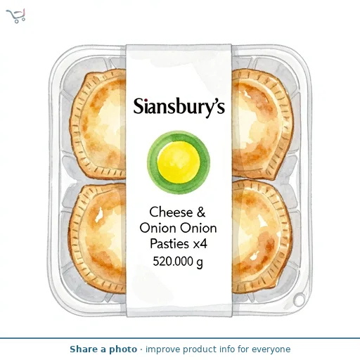Sainsbury's Cheese & Onion Pasties x4 520g