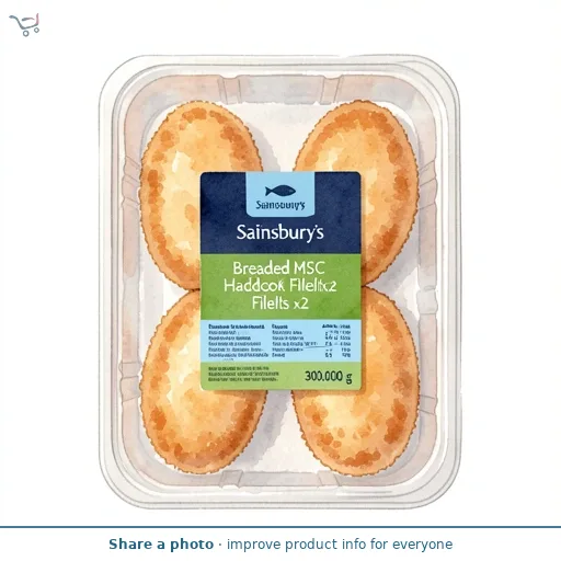 Sainsbury's Breaded MSC Haddock Fillets x2 300g