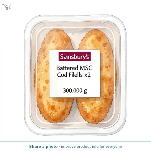 Sainsbury's Battered MSC Cod Fillets x2 300g