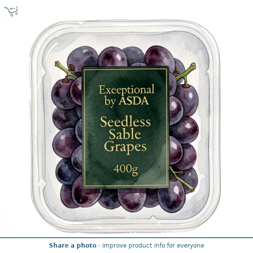 Exceptional by ASDA Seedless Sable Grapes 400g