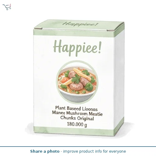 Happiee! Plant Based Lions Mane Mushroom Meatiee Chunks Original 180g