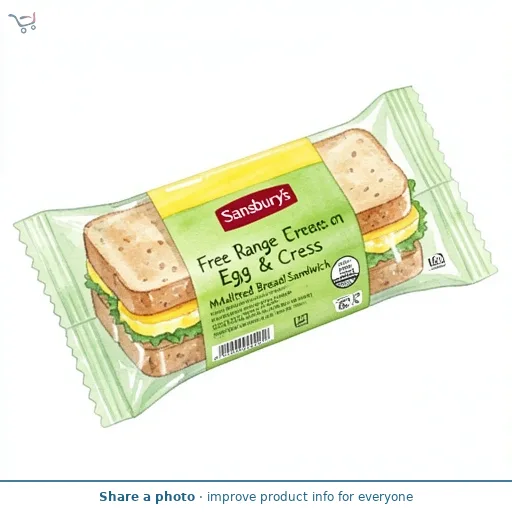 Sainsbury's Free Range Egg & Cress on Malted Bread Sandwich