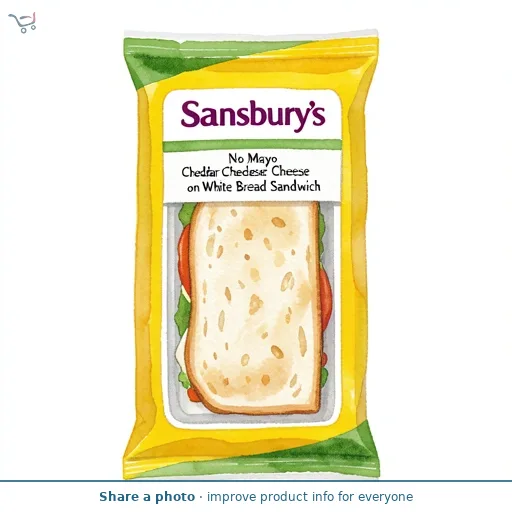 Sainsbury's No Mayo Cheddar Cheese on White Bread Sandwich