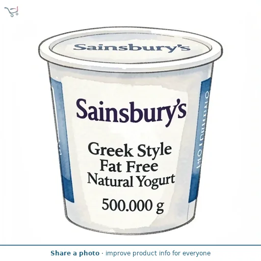 Sainsbury's Greek Style Fat Free Natural Yogurt 500g