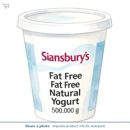 Sainsbury's Fat Free Natural Yogurt 500g