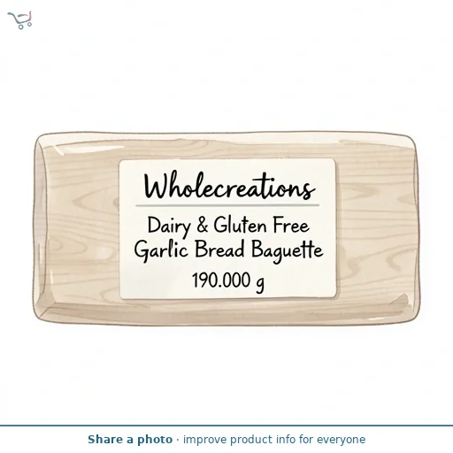 Wholecreations Dairy & Gluten Free Garlic Bread Baguette 190g