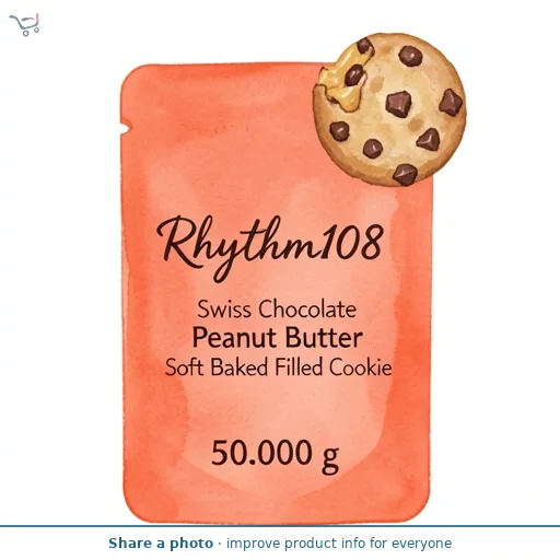 Rhythm108 Swiss Chocolate Peanut Butter Soft Baked Filled Cookie 50g