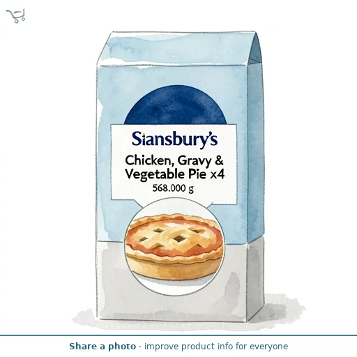 Sainsbury's Chicken, Gravy & Vegetable Pie x4 568g