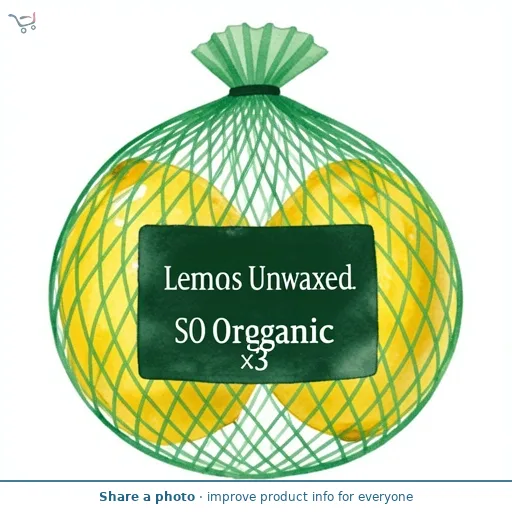 Sainsbury's Lemons Unwaxed, SO Organic x3