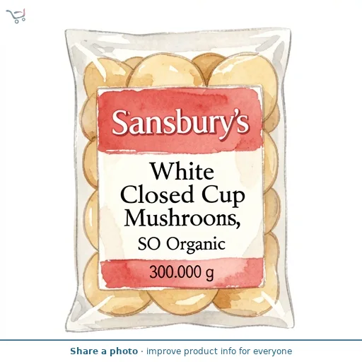 Sainsbury's White Closed Cup Mushrooms, SO Organic 300g