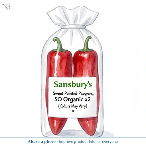 Sainsbury's Sweet Pointed Peppers, SO Organic x2 (Colours May Vary)
