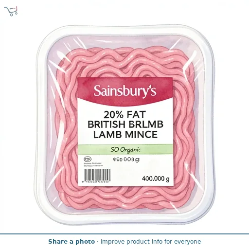 Sainsbury's 20% Fat British Lamb Mince, SO Organic 400g