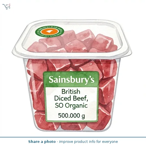 Sainsbury's British Diced Beef, SO Organic 500g
