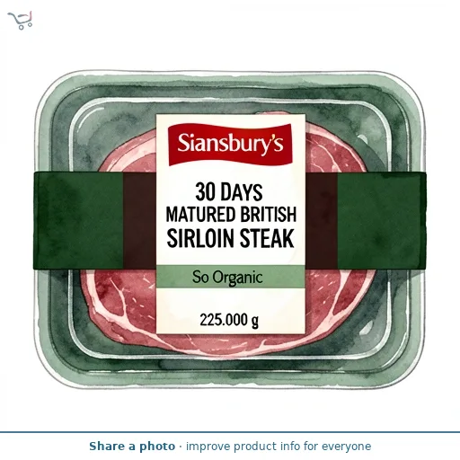 Sainsbury's 30 Days Matured British Beef Sirloin Steak, So Organic 225g