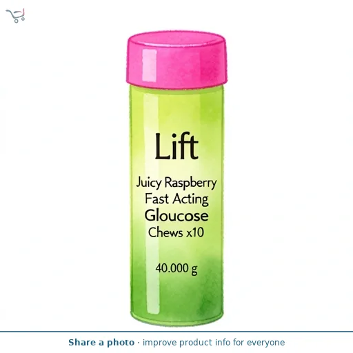 Lift Juicy Raspberry Fast Acting Glucose Chews x10 40g