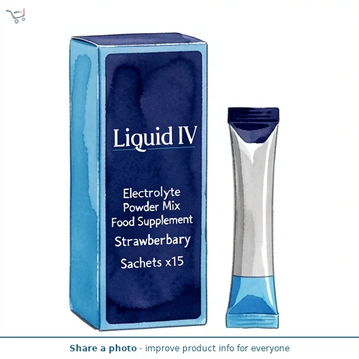 Liquid IV Electrolyte Powder Mix Food Supplement Strawberry Sachets x15