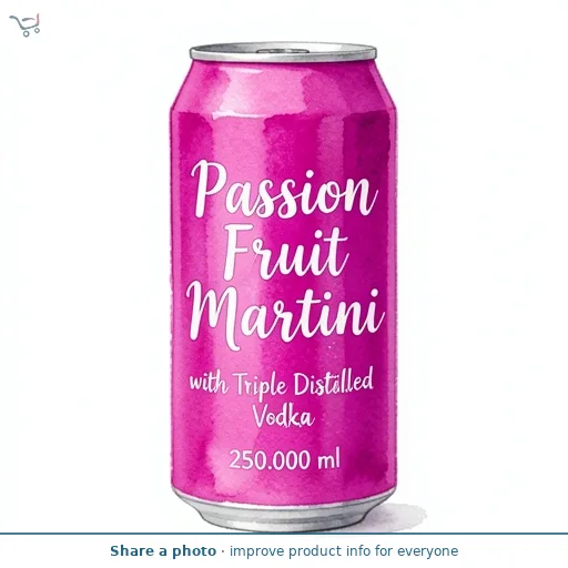 Passion Fruit Martini with Triple Distilled Vodka 25cl