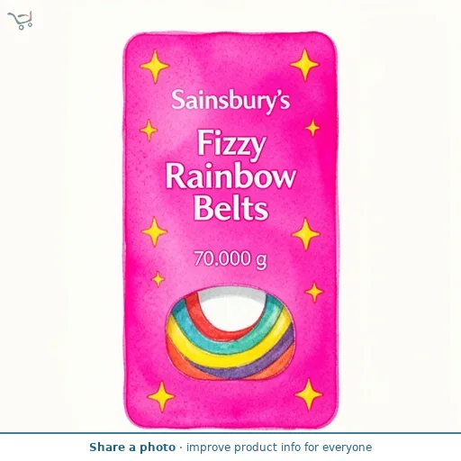 Sainsbury's Fizzy Rainbow Belts 70g