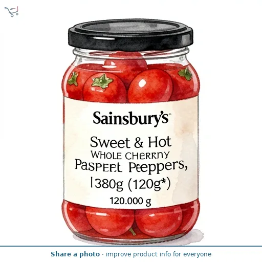 Sainsbury's Sweet & Hot Whole Cherry Peppers, Inspired to Cook 380g (120g*)