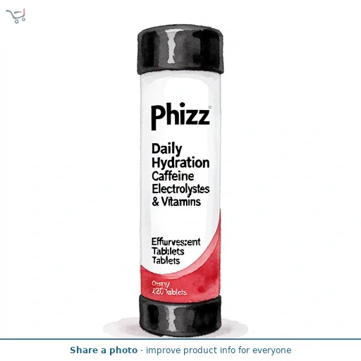 Phizz Daily Energy, Hydration, Caffeine, Electrolytes & Vitamins Effervescent Tablets Cherry x20 Tablets