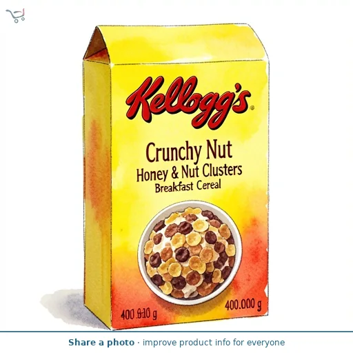 Kellogg's Crunchy Nut Honey & Nut Clusters Breakfast Cereal 400g