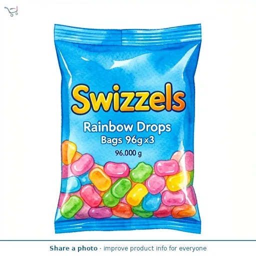 Swizzels Rainbow Drops Bags 96g x3