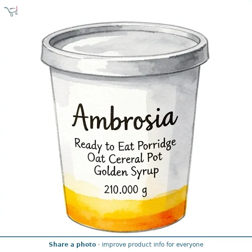 Ambrosia Ready to Eat Porridge Oat Cereal Pot Golden Syrup 210g