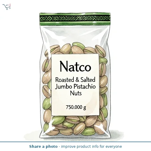 Natco Roasted & Salted Jumbo Pistachio Nuts 750g