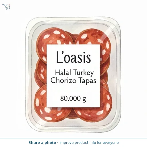 L'oasis Halal Turkey Chorizo Tapas 80g