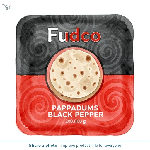 Fudco Pappadums Black Pepper 200g