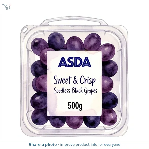 ASDA Sweet & Crisp Seedless Black Grapes 500g