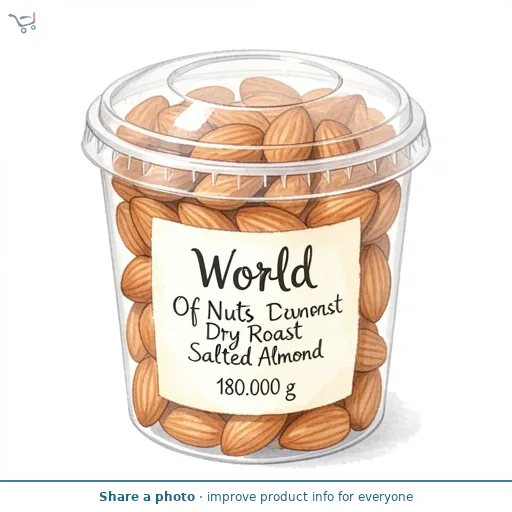 World Of Nuts Dry Roast Salted Almond 180g