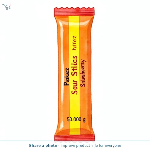 Paskesz Sour Sticks Strawberry 50g
