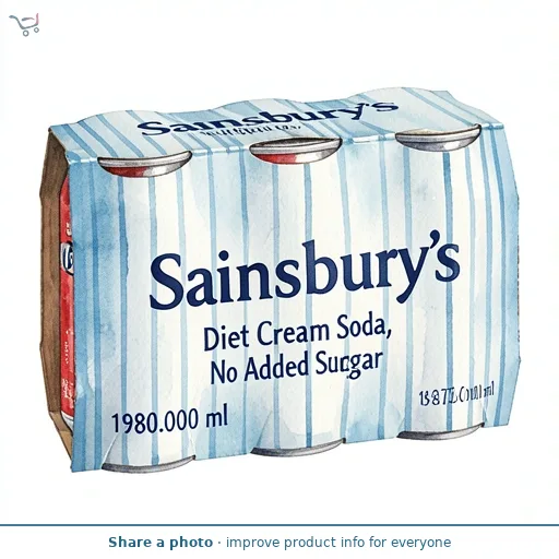 Sainsbury's Diet Cream Soda, No Added Sugar 6x330ml