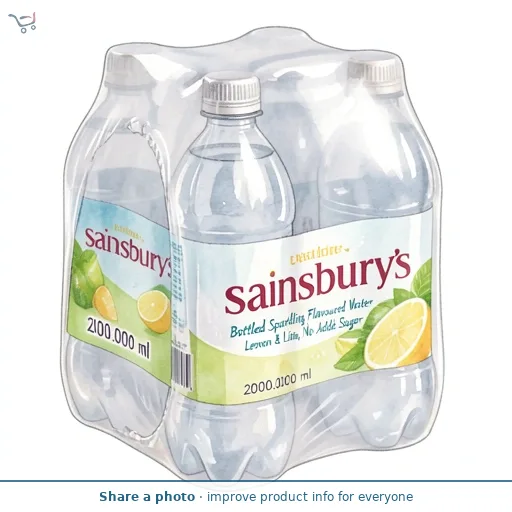 Sainsbury's Bottled Sparkling Flavoured Water Lemon & Lime, No Added Sugar 4x500ml