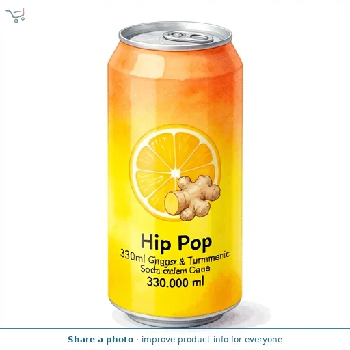 Hip Pop 330ml Ginger & Turmeric Soda Can