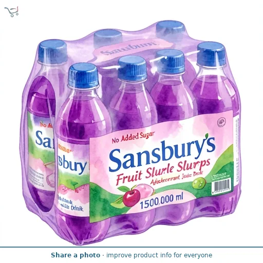 Sainsbury's No Added Sugar Fruit Slurps Apple & Blackcurrant Juice Drink 6 x 250ml