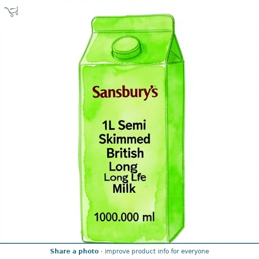 Sainsbury's 1L Semi Skimmed British Long Life Milk