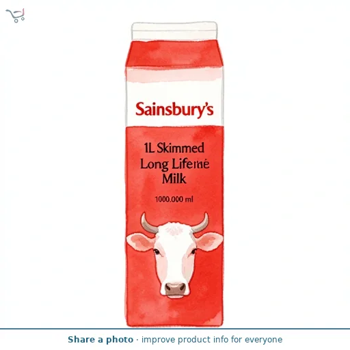 Sainsbury's 1L Skimmed Long Life Milk