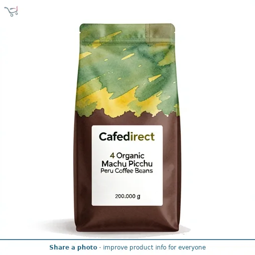 Cafedirect 4 Organic Machu Picchu Peru Coffee Beans 200g