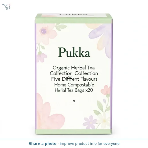 Pukka Organic Herbal Tea Collection Five Different Flavours Home Compostable Herbal Tea Bags x20