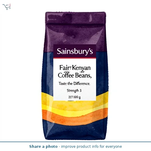Sainsbury's Fairtrade Kenyan Coffee Beans, Taste the Difference, Strength 3 227g