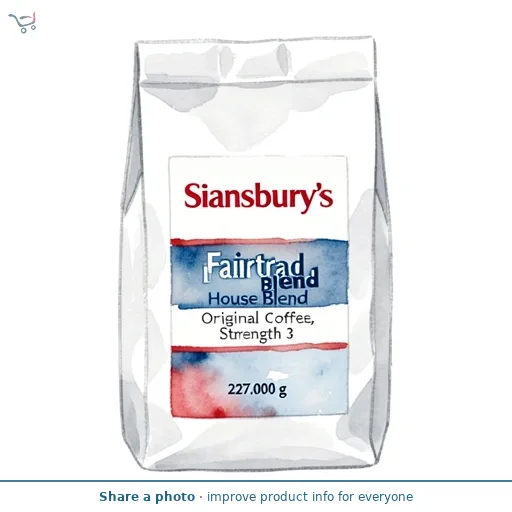 Sainsbury's Fairtrade House Blend Original Coffee, Strength 3 227g