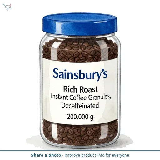 Sainsbury's Rich Roast Instant Coffee Granules, Decaffeinated 200g