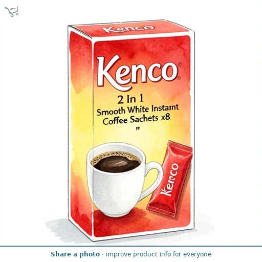 Kenco 2 In 1 Smooth White Instant Coffee Sachets x8