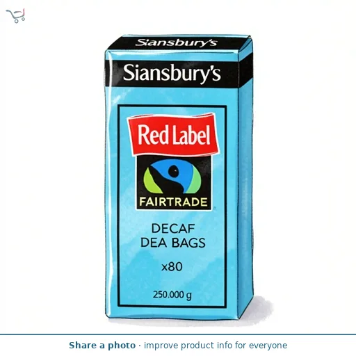 Sainsbury's Red Label Fairtrade Decaf Tea Bags x80 250g