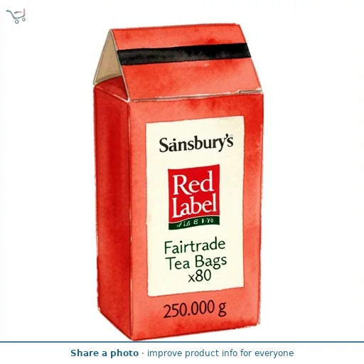 Sainsbury's Red Label Fairtrade Tea Bags x80 250g