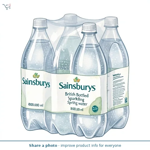 Sainsbury's British Bottled Sparkling Spring water 4x2L