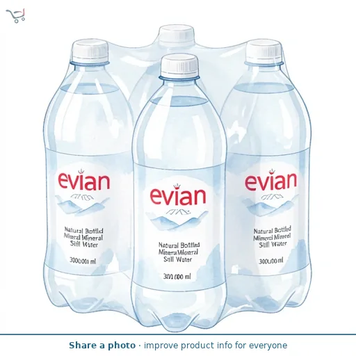 Evian Natural Bottled Mineral Still Water 6x500ml
